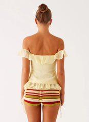 Dylan Off Shoulder Top - Yellow