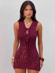 Aurelie Mini Dress Deep Red