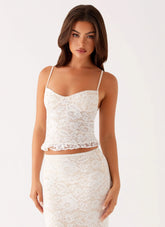 Crystal Clear Lace Top - Ivory