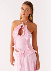 Mariella Linen Top - Pink