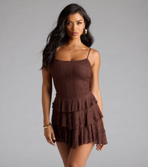 Like A Daydream Lace Ruffle Skater Dress