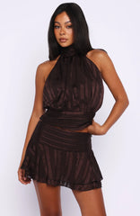 Brightened My Day Halter Top Chocolate