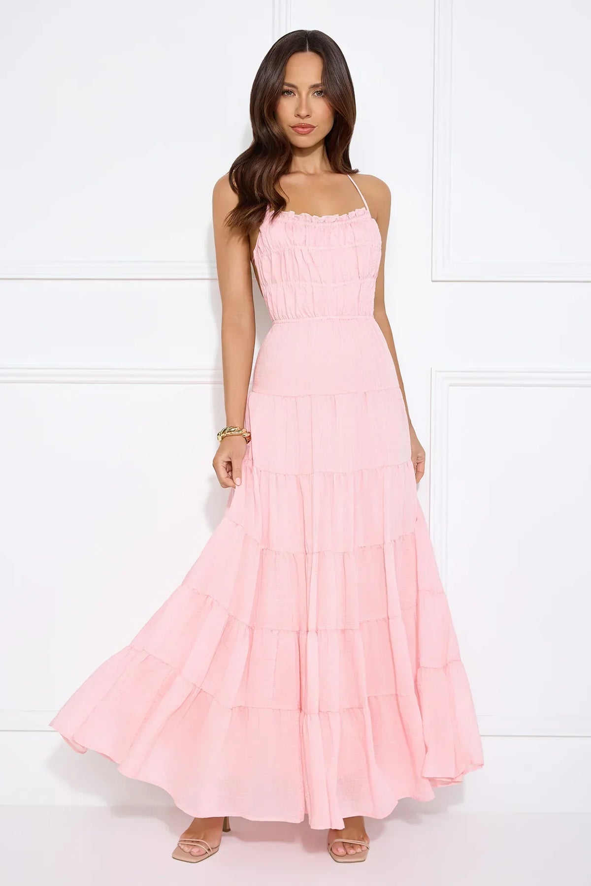 Make Up Halter Maxi Dress